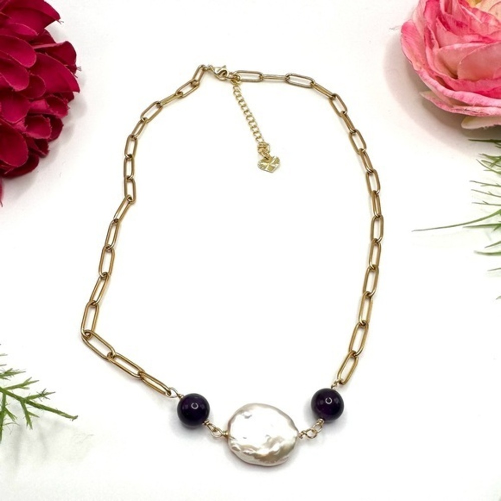 NEW⚜️Amethyst Baroque Coin Pearl Necklace